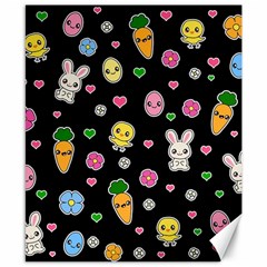 Easter Kawaii Pattern Canvas 8  X 10  by Valentinaart