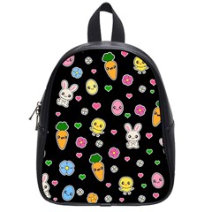 Easter Kawaii Pattern School Bag (small) by Valentinaart