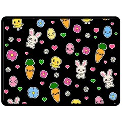 Easter Kawaii Pattern Fleece Blanket (large)  by Valentinaart