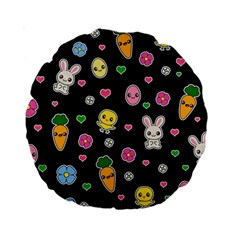 Easter Kawaii Pattern Standard 15  Premium Round Cushions by Valentinaart