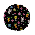 Easter Kawaii Pattern Standard 15  Premium Round Cushions Front