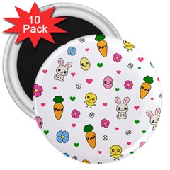 Easter Kawaii Pattern 3  Magnets (10 Pack)  by Valentinaart