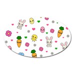 Easter Kawaii Pattern Oval Magnet Front