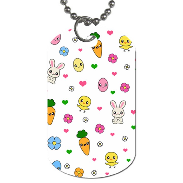 Easter Kawaii Pattern Dog Tag (One Side)