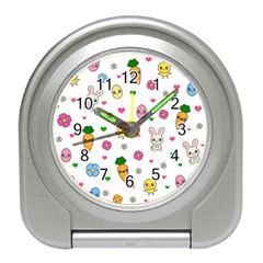 Easter Kawaii Pattern Travel Alarm Clocks by Valentinaart