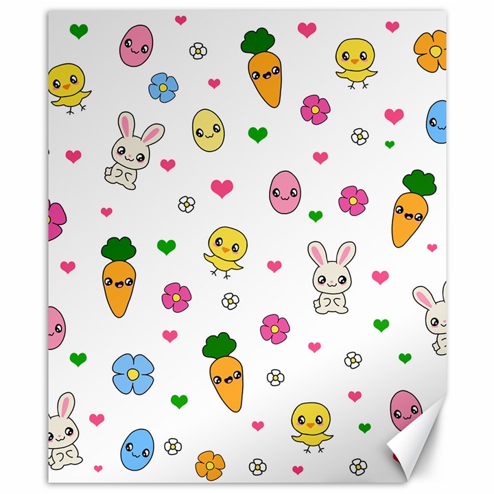 Easter Kawaii Pattern Canvas 8  x 10 