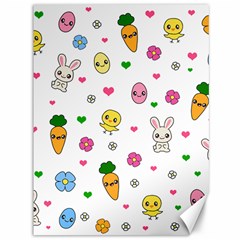 Easter Kawaii Pattern Canvas 36  X 48   by Valentinaart