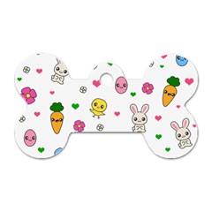 Easter Kawaii Pattern Dog Tag Bone (one Side) by Valentinaart