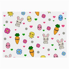 Easter Kawaii Pattern Large Glasses Cloth by Valentinaart