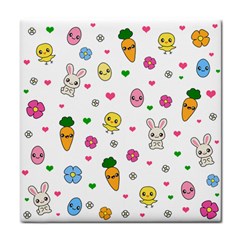 Easter Kawaii Pattern Face Towel by Valentinaart