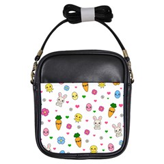 Easter Kawaii Pattern Girls Sling Bags by Valentinaart