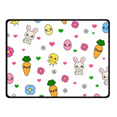 Easter Kawaii Pattern Fleece Blanket (small) by Valentinaart