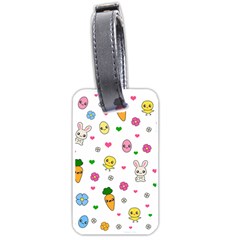 Easter Kawaii Pattern Luggage Tags (one Side)  by Valentinaart