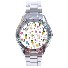 Easter Kawaii Pattern Stainless Steel Analogue Watch by Valentinaart