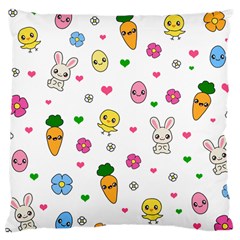 Easter Kawaii Pattern Large Cushion Case (two Sides) by Valentinaart