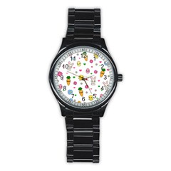 Easter Kawaii Pattern Stainless Steel Round Watch by Valentinaart