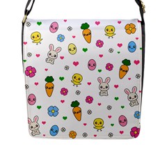 Easter Kawaii Pattern Flap Messenger Bag (l)  by Valentinaart