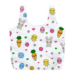 Easter Kawaii Pattern Full Print Recycle Bags (l)  by Valentinaart