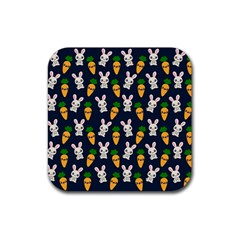 Easter Kawaii Pattern Rubber Coaster (square)  by Valentinaart