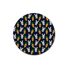 Easter Kawaii Pattern Rubber Coaster (round)  by Valentinaart