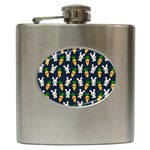 Easter Kawaii Pattern Hip Flask (6 oz) Front