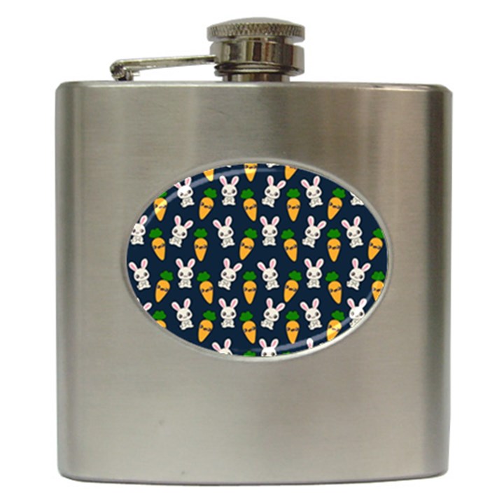 Easter Kawaii Pattern Hip Flask (6 oz)