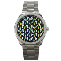 Easter Kawaii Pattern Sport Metal Watch by Valentinaart