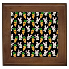 Easter Kawaii Pattern Framed Tiles by Valentinaart