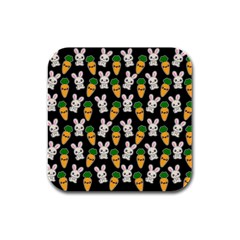 Easter Kawaii Pattern Rubber Square Coaster (4 Pack)  by Valentinaart