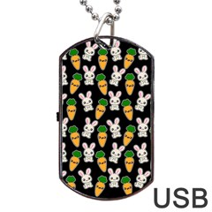 Easter Kawaii Pattern Dog Tag Usb Flash (two Sides) by Valentinaart