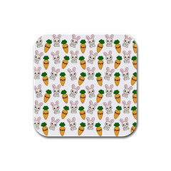 Easter Kawaii Pattern Rubber Square Coaster (4 Pack)  by Valentinaart