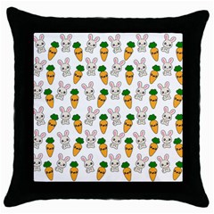 Easter Kawaii Pattern Throw Pillow Case (black) by Valentinaart