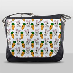 Easter Kawaii Pattern Messenger Bags by Valentinaart