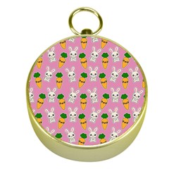 Easter Kawaii Pattern Gold Compasses by Valentinaart