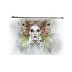 Woman Face Abstract Colorful Cosmetic Bag (large)  by ImagineWorld