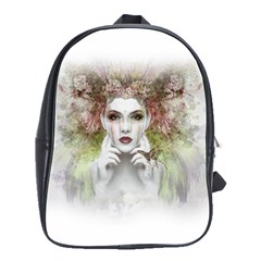 Woman Face Abstract Colorful School Bag (large) by ImagineWorld