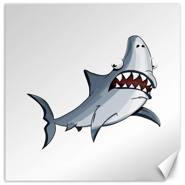 Scary Cute Shark Canvas 20  x 20  