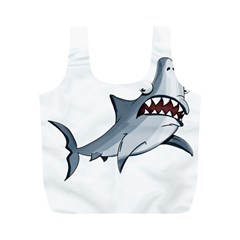 Scary Cute Shark Full Print Recycle Bags (m)  by ImagineWorld