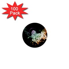 Wonderful Unicorn With Flowers 1  Mini Buttons (100 Pack)  by FantasyWorld7