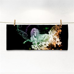 Wonderful Unicorn With Flowers Hand Towel by FantasyWorld7