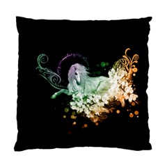 Wonderful Unicorn With Flowers Standard Cushion Case (two Sides) by FantasyWorld7