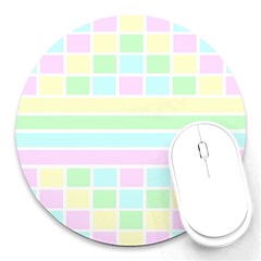 Geometric Pastel Design Baby Pale Round Mousepads by Nexatart