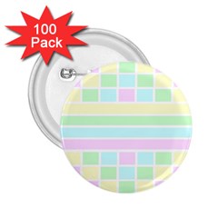 Geometric Pastel Design Baby Pale 2 25  Buttons (100 Pack)  by Nexatart