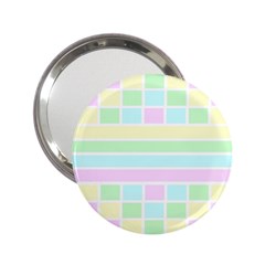 Geometric Pastel Design Baby Pale 2 25  Handbag Mirrors by Nexatart