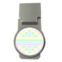 Geometric Pastel Design Baby Pale Money Clips (round)  by Nexatart