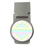 Geometric Pastel Design Baby Pale Money Clips (Round)  Front