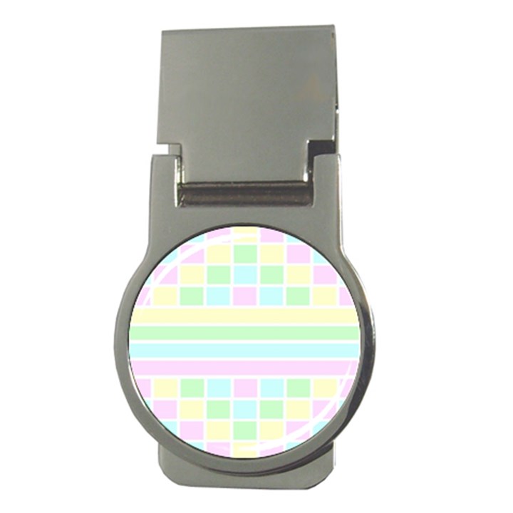 Geometric Pastel Design Baby Pale Money Clips (Round) 