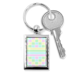 Geometric Pastel Design Baby Pale Key Chains (rectangle)  by Nexatart