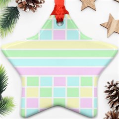 Geometric Pastel Design Baby Pale Star Ornament (two Sides) by Nexatart