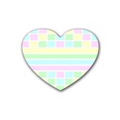 Geometric Pastel Design Baby Pale Heart Coaster (4 Pack)  by Nexatart